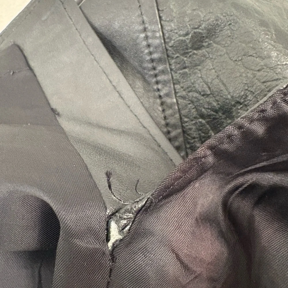Vintage Soft Black Leather Skirt Size 8 - Picture 16 of 16